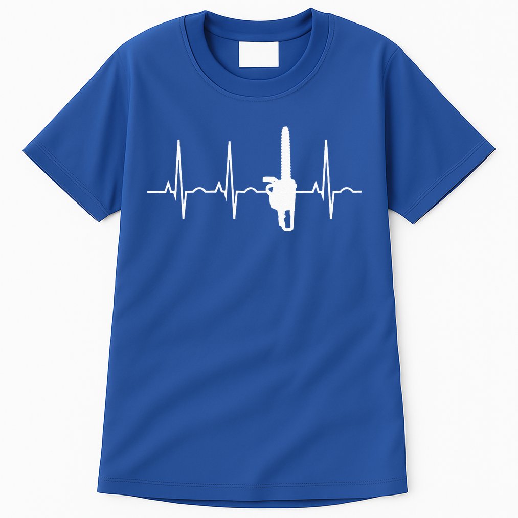 Lumberjack Chainsaw Heartbeat For Arborists Tall T-Shirt