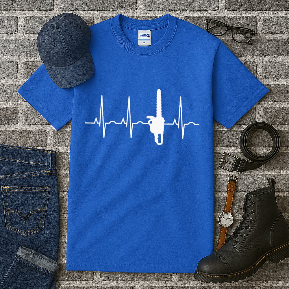 Lumberjack Chainsaw Heartbeat For Arborists Tall T-Shirt