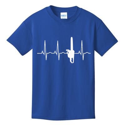Lumberjack Chainsaw Heartbeat For Arborists Kids T-Shirt