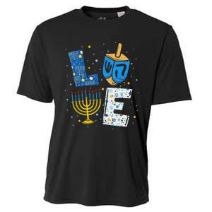 Love Cute Hanukkah Decorations Dreidel Menorah Chanukah Cooling Performance Crew T-Shirt