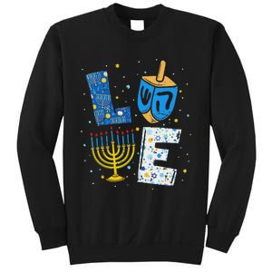 Love Cute Hanukkah Decorations Dreidel Menorah Chanukah Sweatshirt