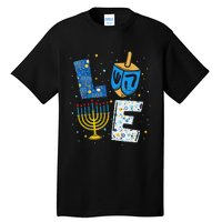 Love Cute Hanukkah Decorations Dreidel Menorah Chanukah Tall T-Shirt