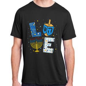 Love Cute Hanukkah Decorations Dreidel Menorah Chanukah Adult ChromaSoft Performance T-Shirt