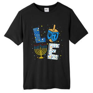 Love Cute Hanukkah Decorations Dreidel Menorah Chanukah Tall Fusion ChromaSoft Performance T-Shirt