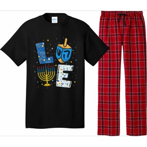 Love Cute Hanukkah Decorations Dreidel Menorah Chanukah Pajama Set