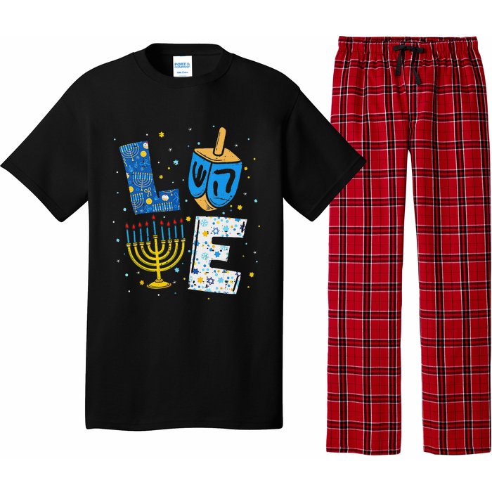 Love Cute Hanukkah Decorations Dreidel Menorah Chanukah Pajama Set