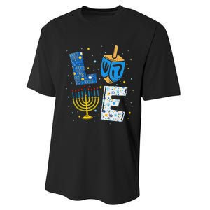 Love Cute Hanukkah Decorations Dreidel Menorah Chanukah Performance Sprint T-Shirt