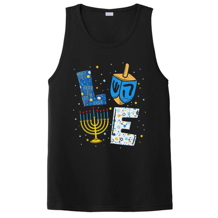 Love Cute Hanukkah Decorations Dreidel Menorah Chanukah PosiCharge Competitor Tank