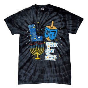 Love Cute Hanukkah Decorations Dreidel Menorah Chanukah Tie-Dye T-Shirt