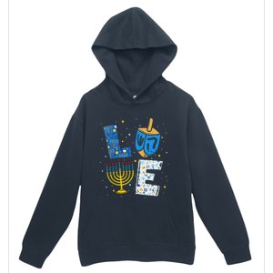 Love Cute Hanukkah Decorations Dreidel Menorah Chanukah Urban Pullover Hoodie