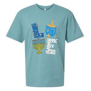 Love Cute Hanukkah Decorations Dreidel Menorah Chanukah Sueded Cloud Jersey T-Shirt