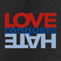Love Conquers Hate 7 Panel Mesh Trucker Snapback Hat