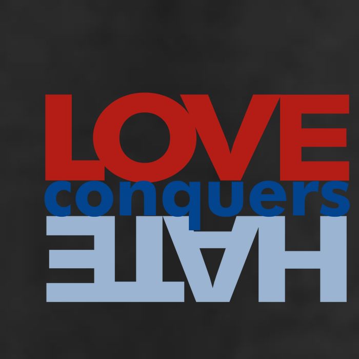 Love Conquers Hate 7 Panel Mesh Trucker Snapback Hat