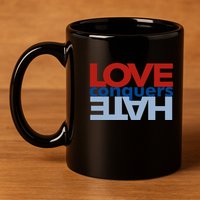 Love Conquers Hate 11oz C Handle Ceramic Mug