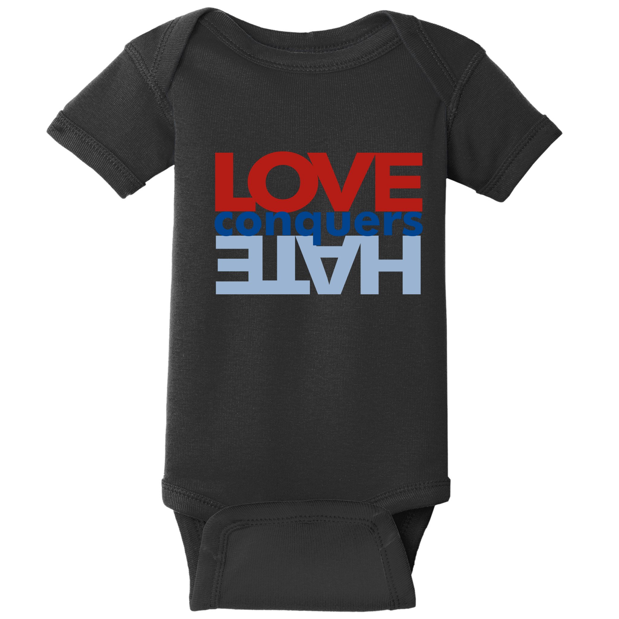 Love Conquers Hate Baby Bodysuit