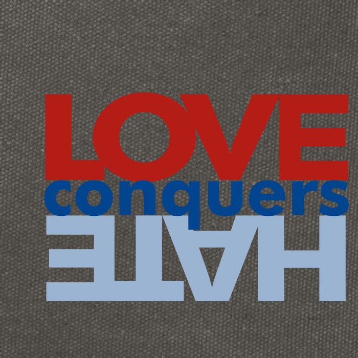 Love Conquers Hate Cotton Canvas Backpack