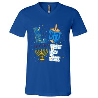 Love Cute Hanukkah Decorations Dreidel Menorah Chanukah V-Neck T-Shirt