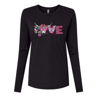 Love Cow Heart Leopard Moolentine Valentine's Day Man Womens Cotton Relaxed Long Sleeve T-Shirt