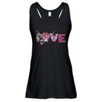 Love Cow Heart Leopard Moolentine Valentine's Day Man Ladies Essential Flowy Tank