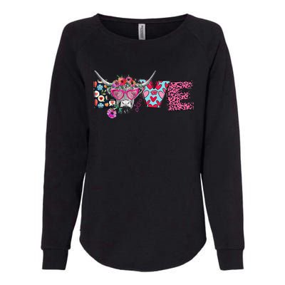 Love Cow Heart Leopard Moolentine Valentine's Day Man Womens California Wash Sweatshirt