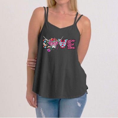 Love Cow Heart Leopard Moolentine Valentine's Day Man Women's Strappy Tank