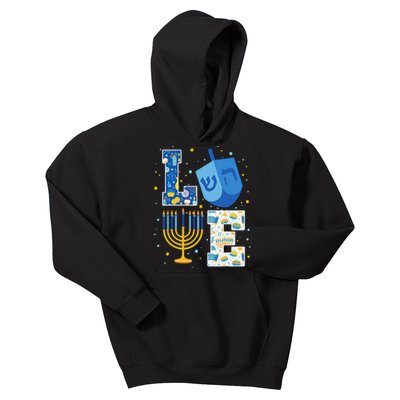 LOVE Cute Hanukkah Decorations Dreidel Menorah Chanukah     Kids Hoodie