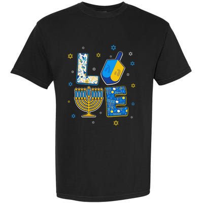 Love Cute Hanukkah Decorations Dreidel Menorah Chanukah  Garment-Dyed Heavyweight T-Shirt