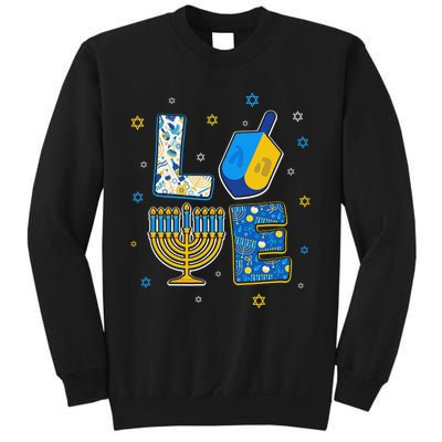 Love Cute Hanukkah Decorations Dreidel Menorah Chanukah  Sweatshirt