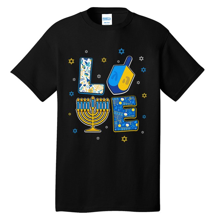 Love Cute Hanukkah Decorations Dreidel Menorah Chanukah  Tall T-Shirt