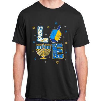 Love Cute Hanukkah Decorations Dreidel Menorah Chanukah  Adult ChromaSoft Performance T-Shirt