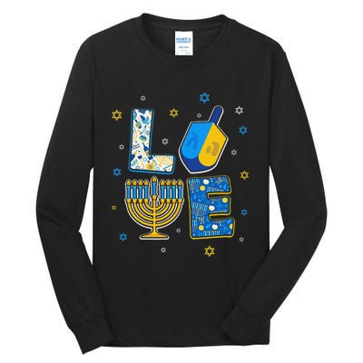 Love Cute Hanukkah Decorations Dreidel Menorah Chanukah  Tall Long Sleeve T-Shirt