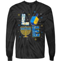 Love Cute Hanukkah Decorations Dreidel Menorah Chanukah  Tie-Dye Long Sleeve Shirt