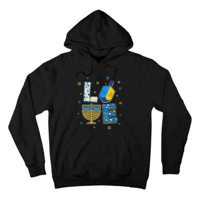 Love Cute Hanukkah Decorations Dreidel Menorah Chanukah  Tall Hoodie