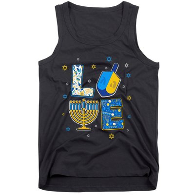 Love Cute Hanukkah Decorations Dreidel Menorah Chanukah  Tank Top