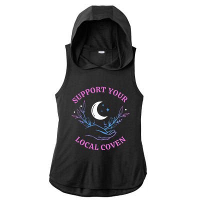 Local Coven Halloween Witch Supporter Ladies PosiCharge Tri-Blend Wicking Draft Hoodie Tank