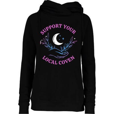 Local Coven Halloween Witch Supporter Womens Funnel Neck Pullover Hood