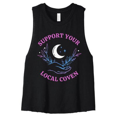 Local Coven Halloween Witch Supporter Women's Racerback Cropped Tank