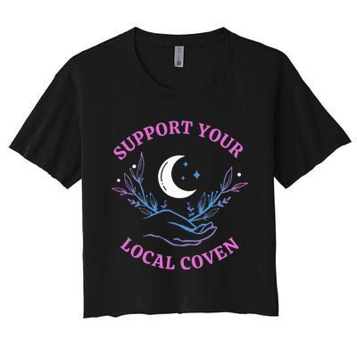 Local Coven Halloween Witch Supporter Women's Crop Top Tee