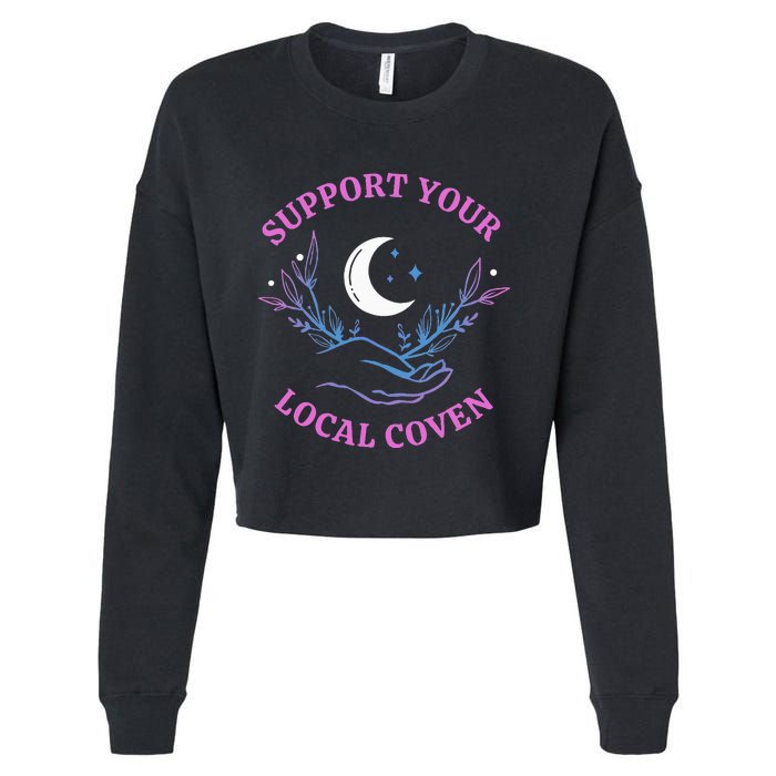 Local Coven Halloween Witch Supporter Cropped Pullover Crew