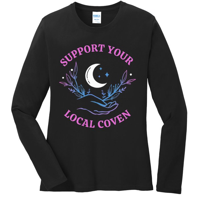 Local Coven Halloween Witch Supporter Ladies Long Sleeve Shirt