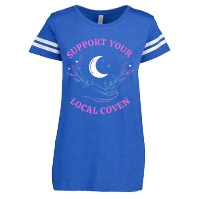 Local Coven Halloween Witch Supporter Enza Ladies Jersey Football T-Shirt