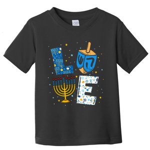 Love Cute Hanukkah Decorations Dreidel Menorah Chanukah Toddler T-Shirt