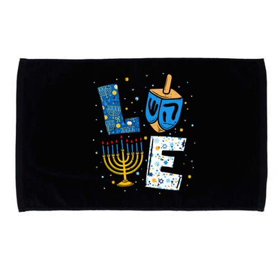 Love Cute Hanukkah Decorations Dreidel Menorah Chanukah Microfiber Hand Towel