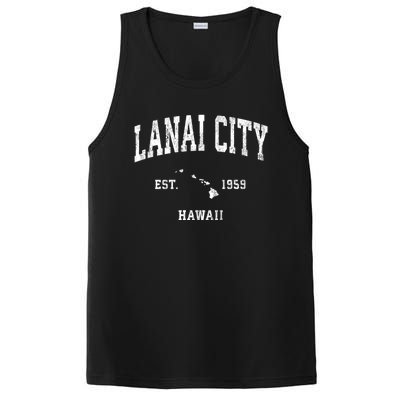 Lanai City Hawaii Hi Vintage Athletic Sports PosiCharge Competitor Tank