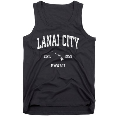 Lanai City Hawaii Hi Vintage Athletic Sports Tank Top