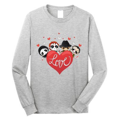 Love Candy Heart Cute Killer Horror Movie Anti Valentine Day Long Sleeve Shirt