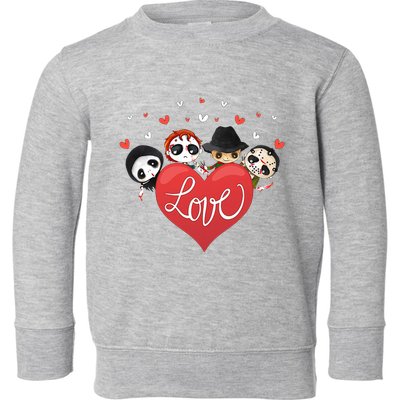 Love Candy Heart Cute Killer Horror Movie Anti Valentine Day Toddler Sweatshirt