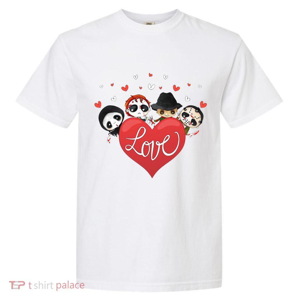 Love Candy Heart Cute Killer Horror Movie Anti Valentine Day Garment-Dyed Heavyweight T-Shirt