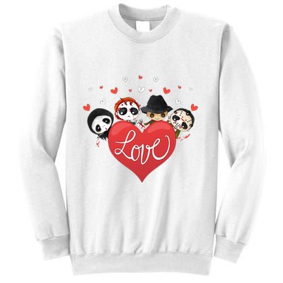Love Candy Heart Cute Killer Horror Movie Anti Valentine Day Sweatshirt