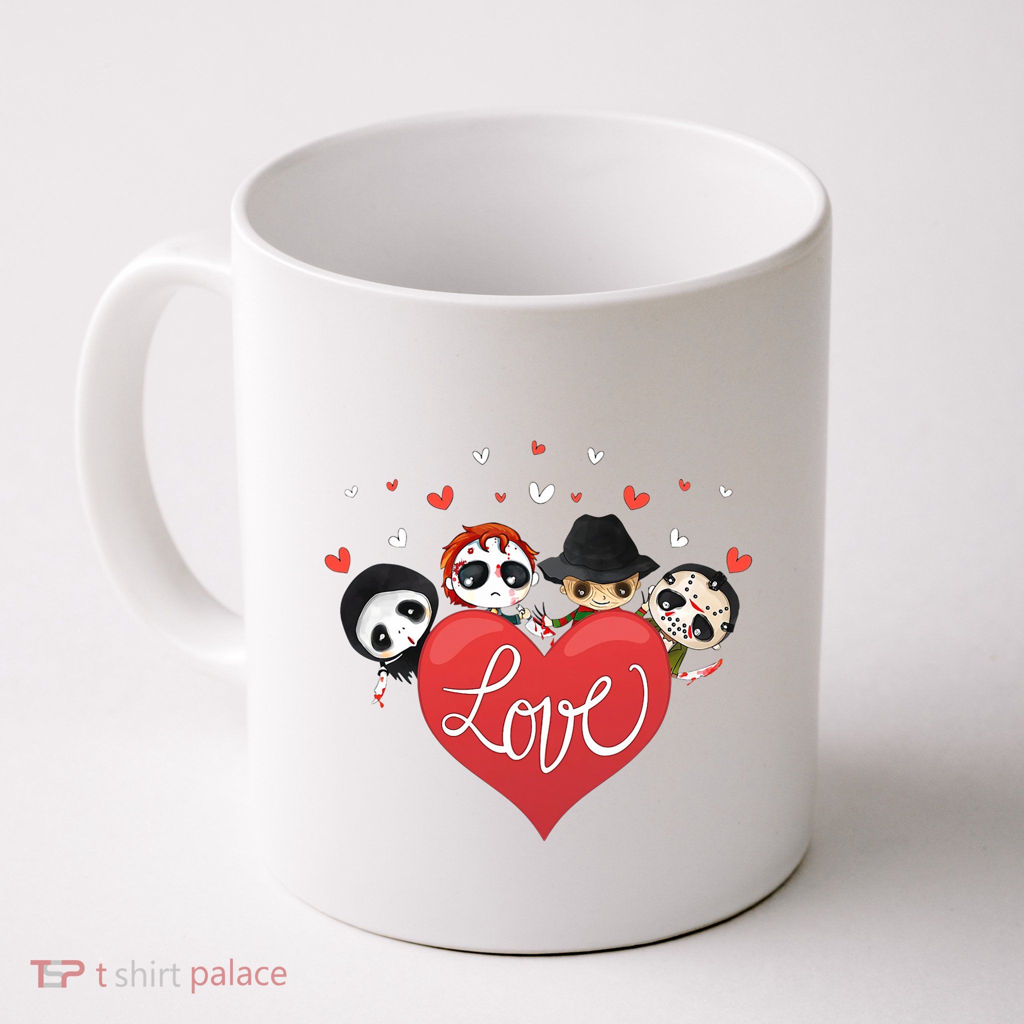 Love Candy Heart Cute Killer Horror Movie Anti Valentine Day Mug